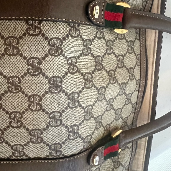 Gucci tan leather with monogram canvas - Picture 4 of 14